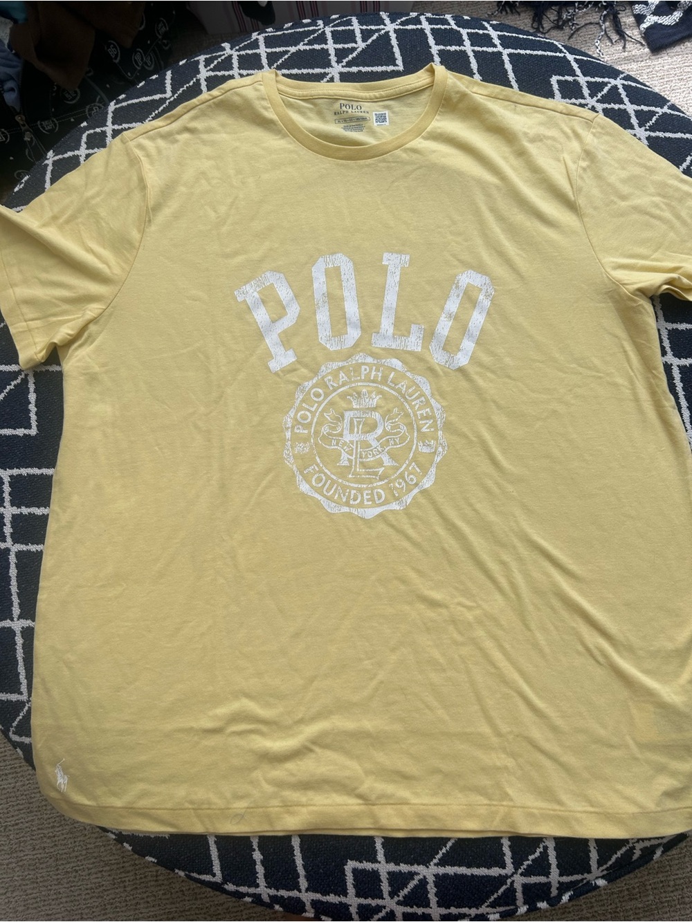 Polo by Ralph Lauren Pale Yellow Logo Crewneck T-Shirt XL